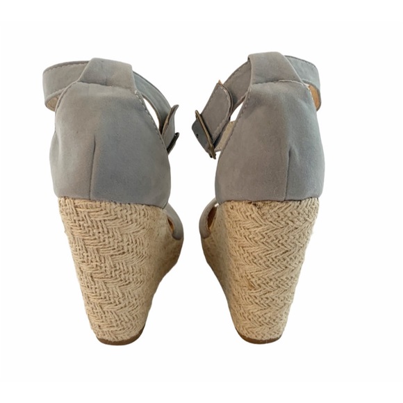 Faux Suede Blue Espadrille, Buckle Closure, 37 - Picture 3 of 5